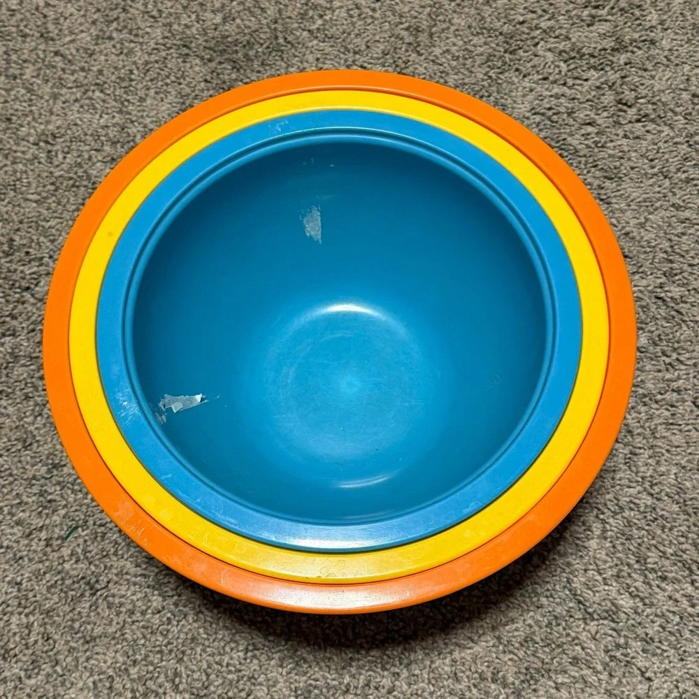Zak Designs Colorful Nesting Mixing Bowls Set of 3 Plastic Retro Kitchen